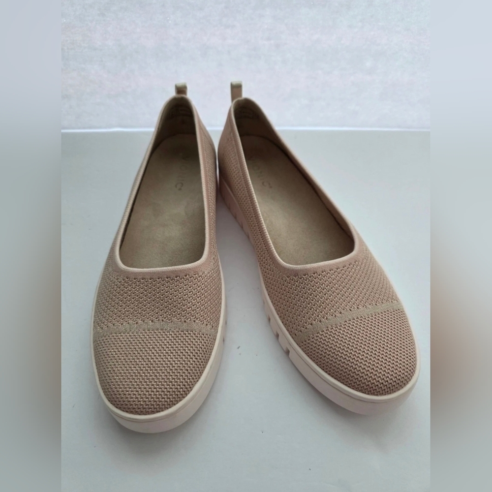 Vionic Women's Uptown Skimmer Knit Ballet Flat Slip-On In Cameo Rose /Gold Sz 11